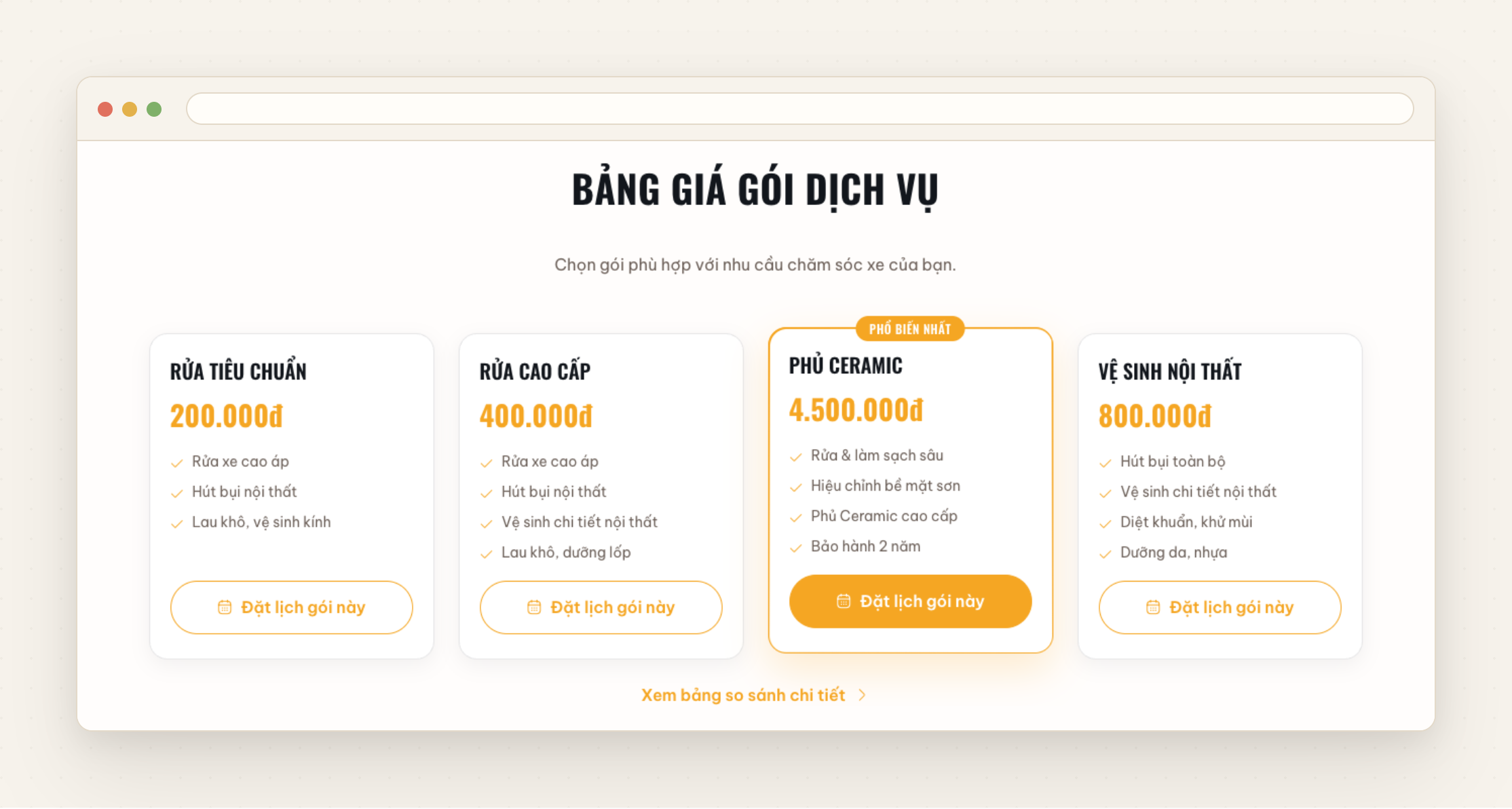 Bảng giá gói dịch vụ – Minh bạch chi phí, tối ưu chuyển đổi